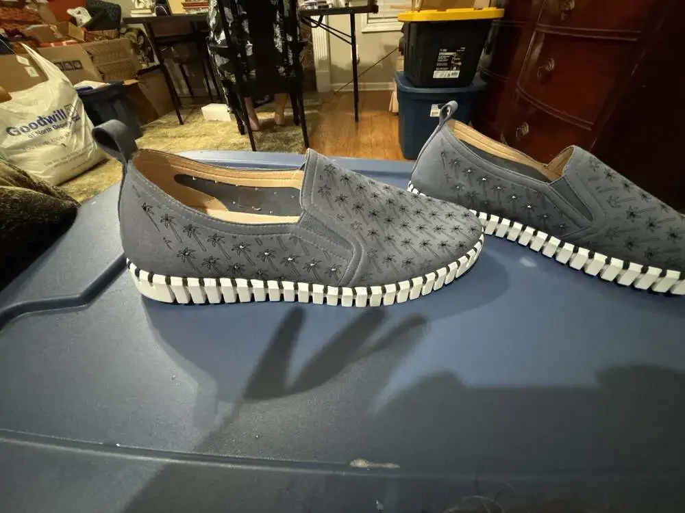 Ilse Jacobsen Women's Palm Tree Slip-On Espadrille Shoes Size 45